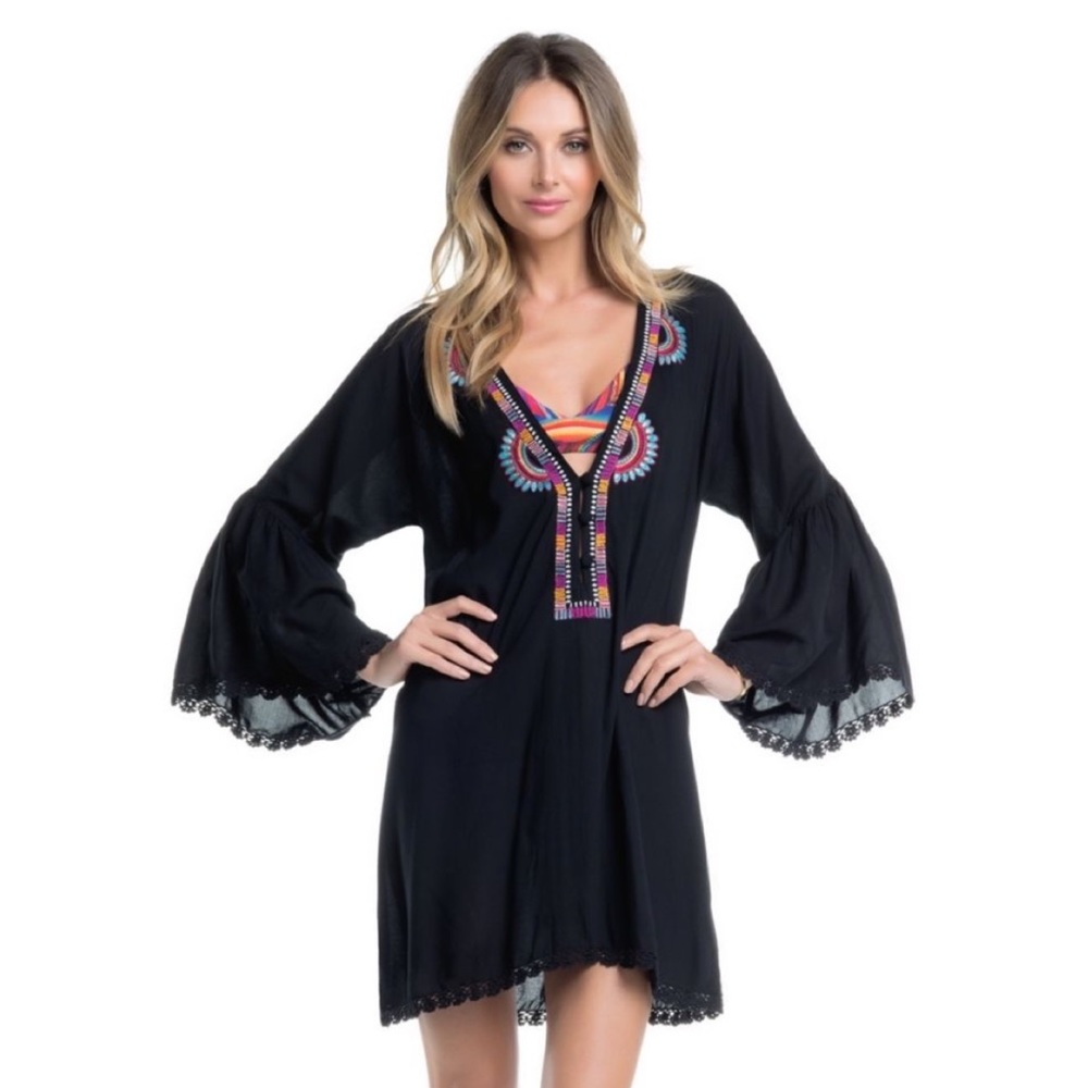 Ale by Alessandra Embroidered Butterfly Tunic Dres